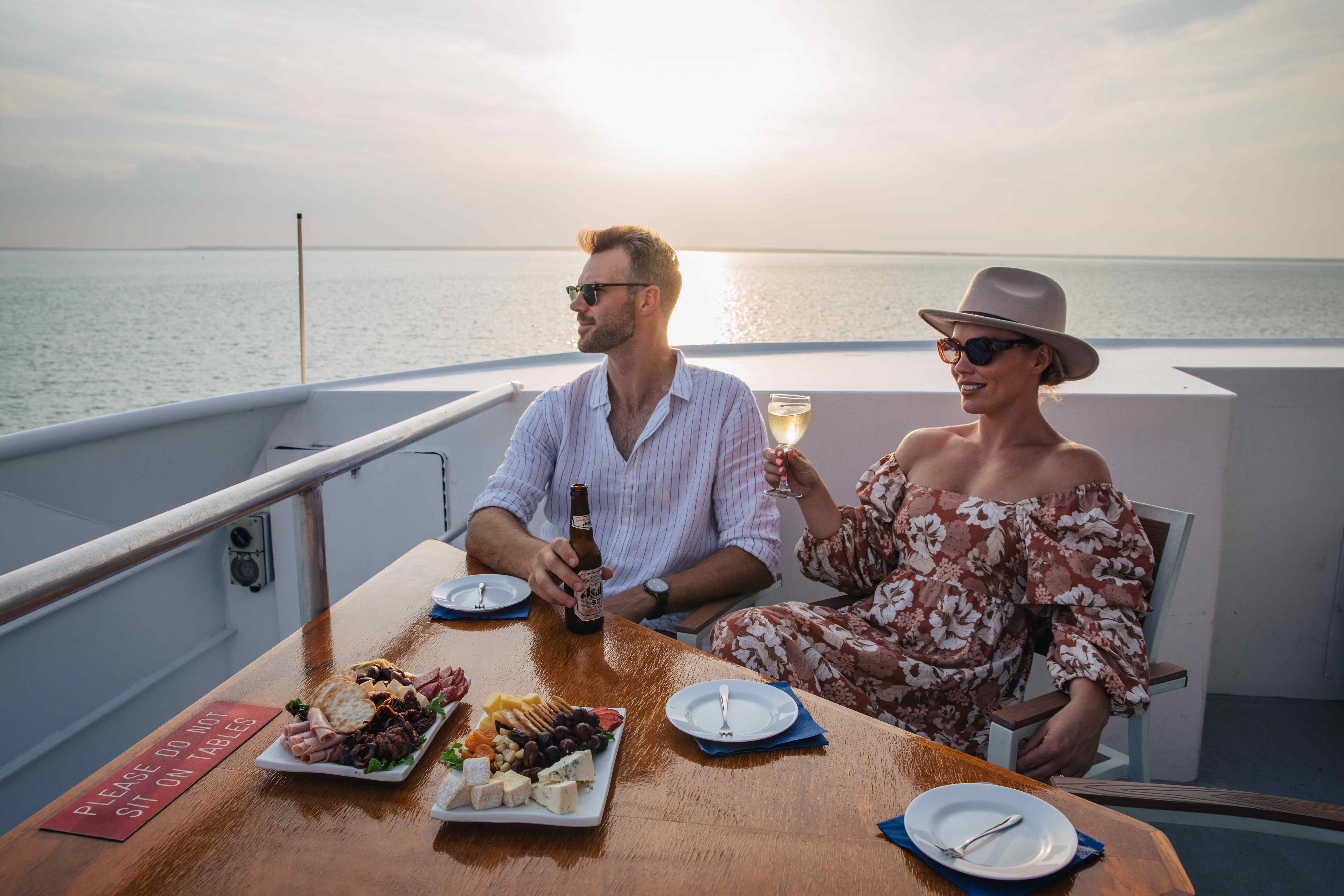 A couple on a Darwin Harbour cruise