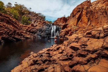 edith falls people swimming